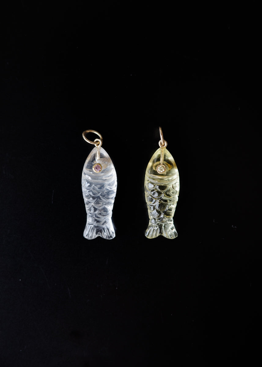【10月中旬お届け予定】"nonnon" fish pendant -Clear Crystal-