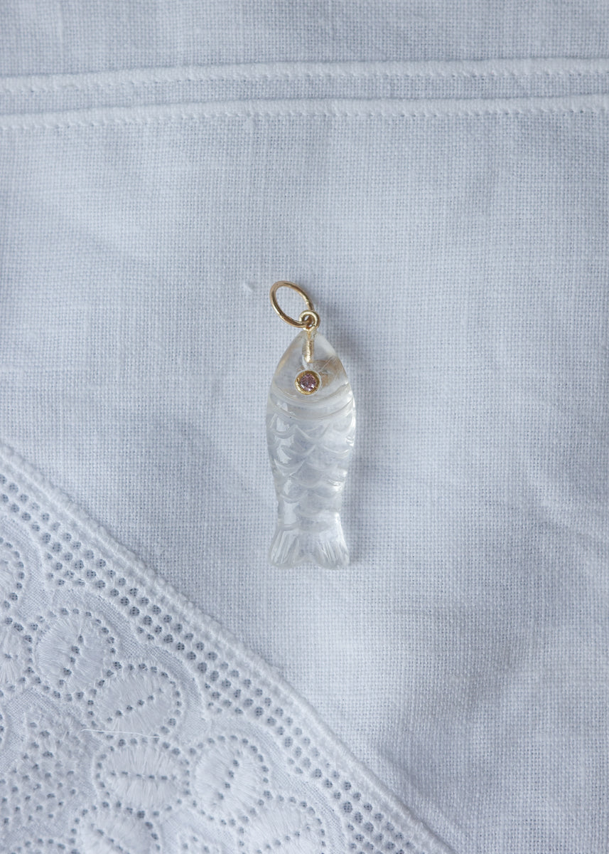 【10月中旬お届け予定】"nonnon" fish pendant -Clear Crystal-