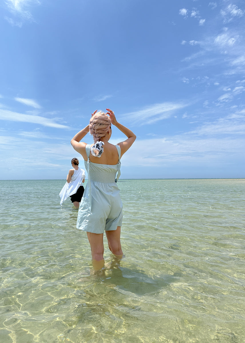 "non non" Classic Rompers -ice blue-
