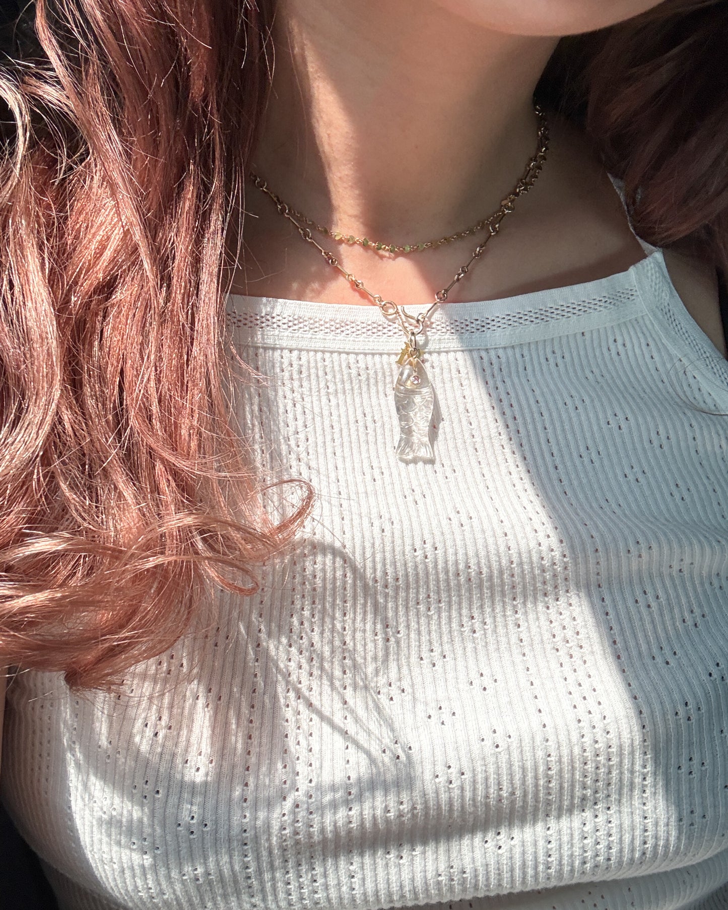 "nonnon" fish pendant -Clear Crystal-