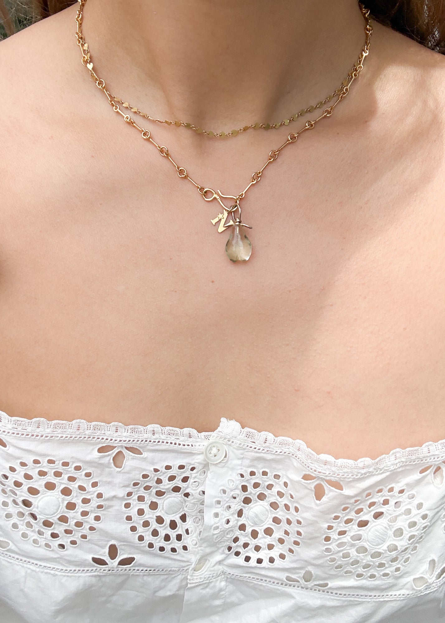 Pear pendant -Green Amethyst -
