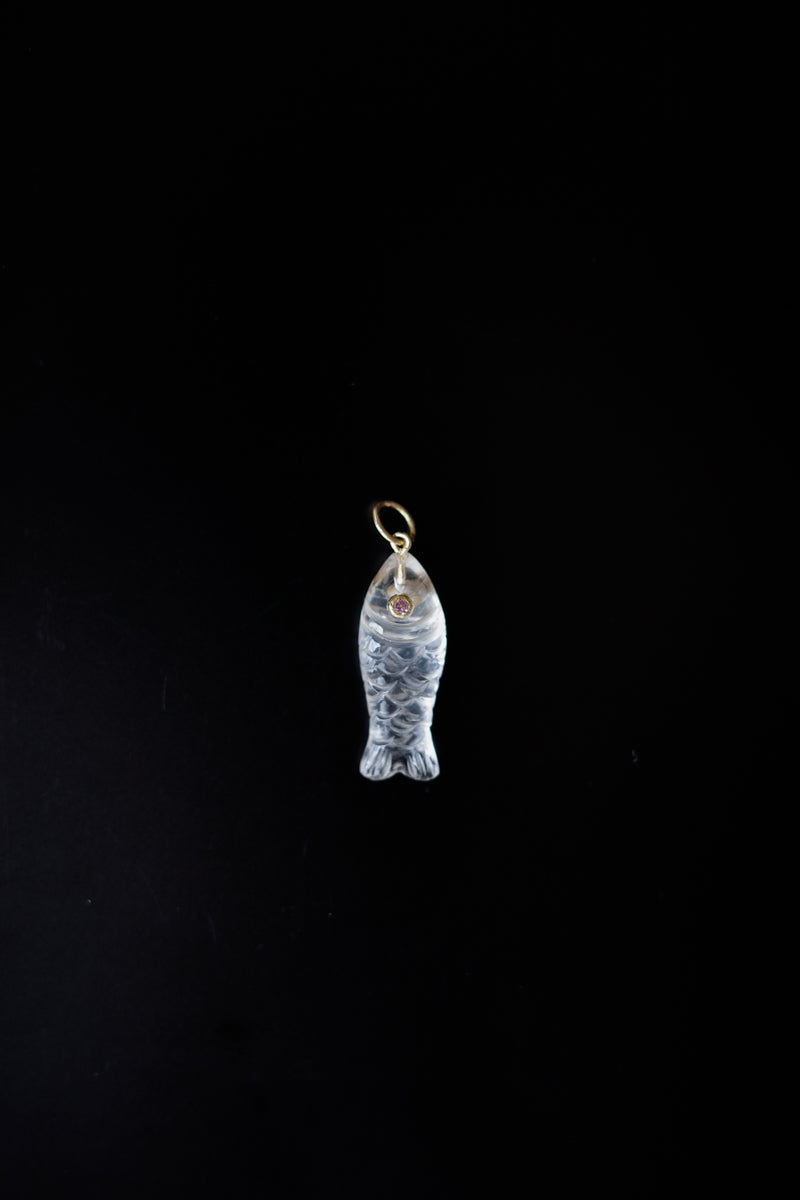 【10月中旬お届け予定】"nonnon" fish pendant -Clear Crystal-