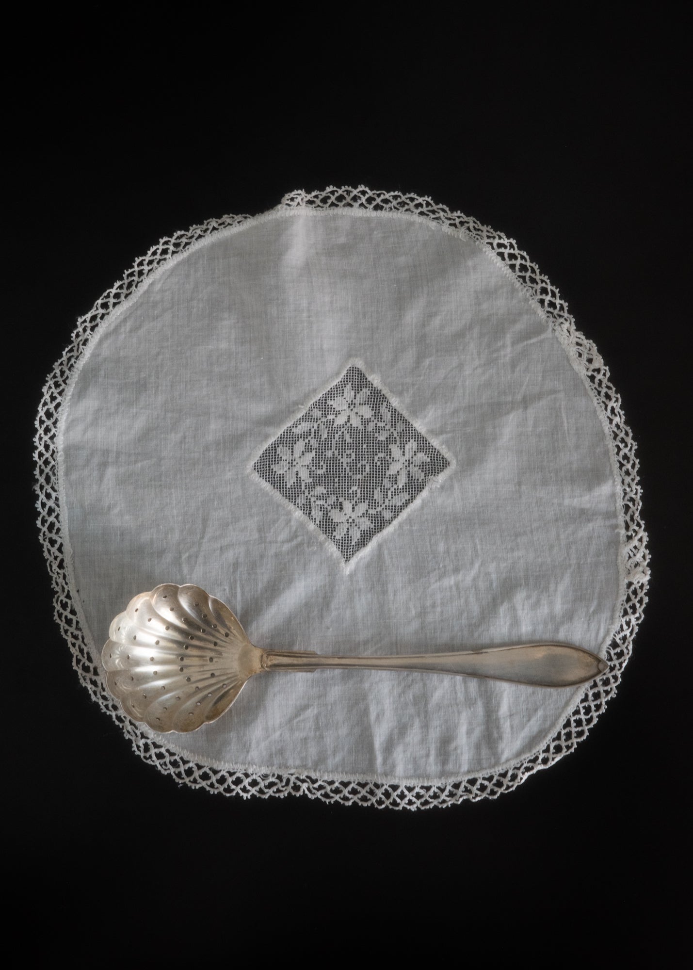 Vintage silver shell spoon