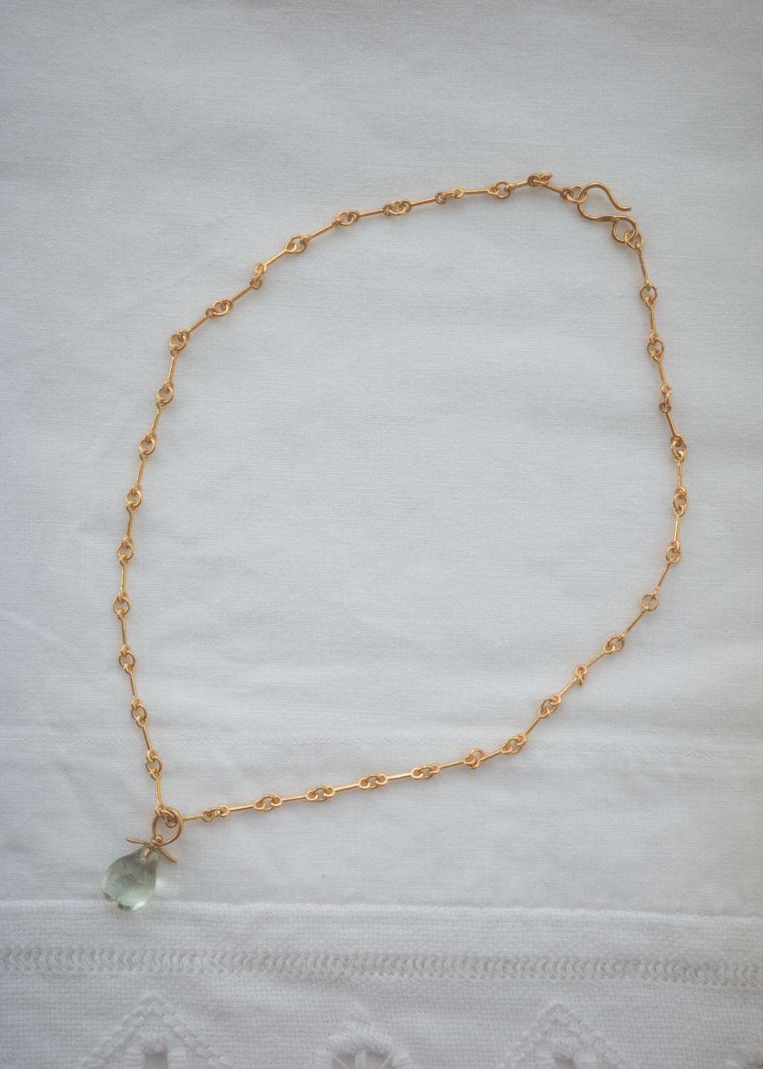 Pear pendant -Green Amethyst -