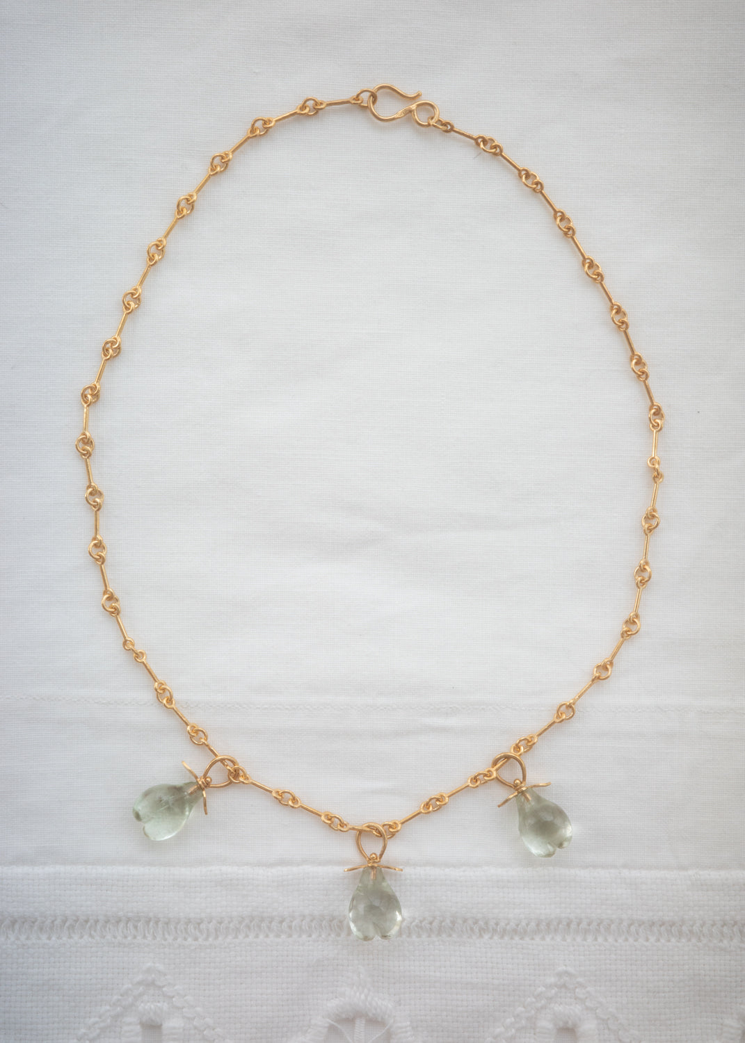 Pear pendant -Green Amethyst -