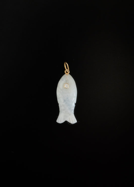 "nonnon" fish pendant -Rainbow Moonstone-
