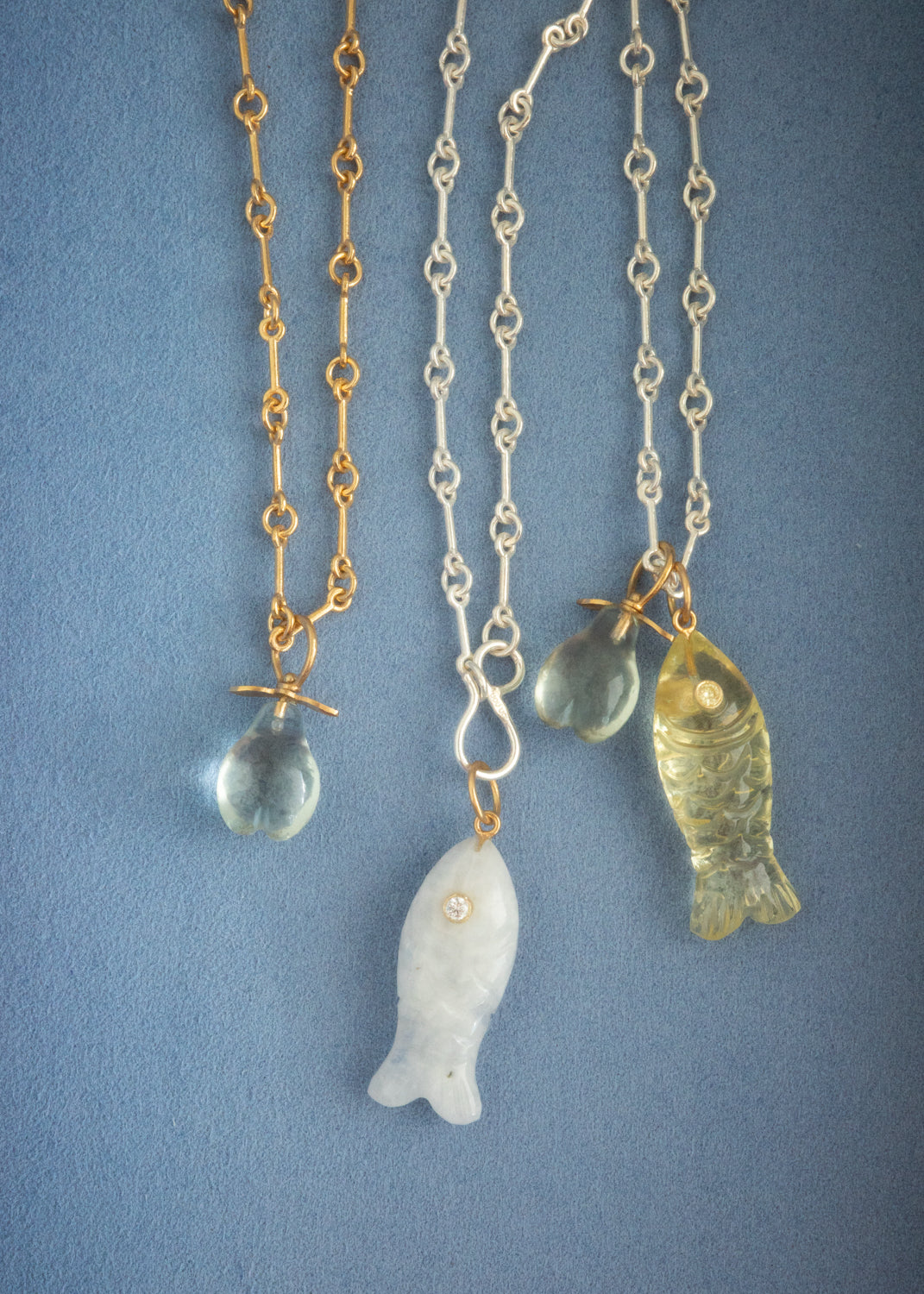 Pear pendant -Green Amethyst -
