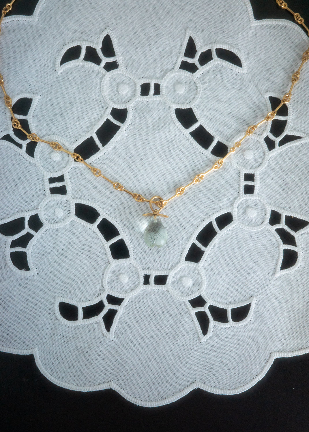 Pear pendant -Green Amethyst -