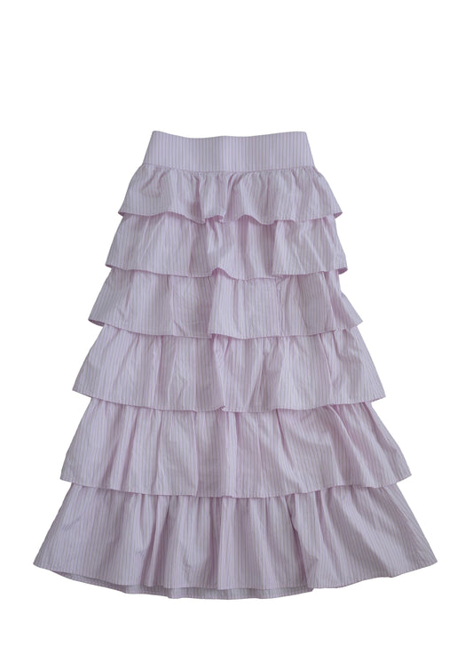 tiered skirt  -baby pink-