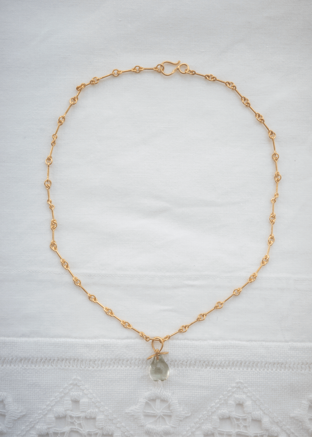 Pear pendant -Green Amethyst -
