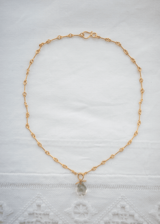 Pear pendant -Green Amethyst -